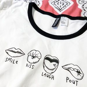 Baby Crop Printed Ringer Tee